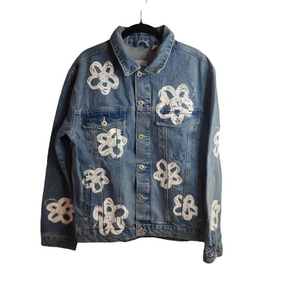 Ragged Jeans Dropout Daisy Trucker Denim Jacket NWOT Urban Outfitters Size Small - Picture 1 of 10